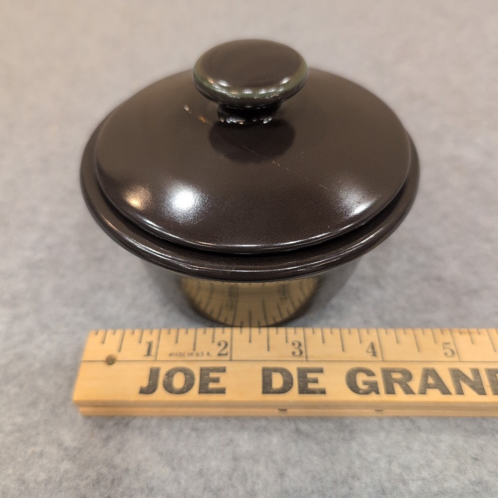 Franciscan Brown Glazed Ceramic Sugar Bowl with Lid Vintage Stoneware - Picture 6 of 7
